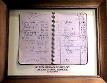 Allen Organ accounting ledger