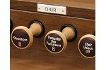 Maple Drawknob stems with Rosewood inserts