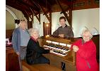 Sr. Anne Gallagher and St. Mary's two other organists, Leo and Robin. Jim Clinch, Allen Organs Queensland, installed and voiced the instrument.
